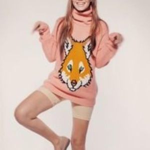 Wildfox Couture Fox Trot Seattle Sweater M pink